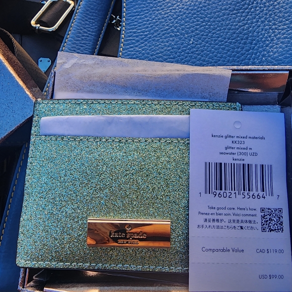 Kate Spade Sparkling Green Card Holder - Picture 2 of 4